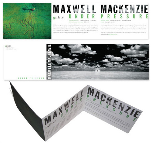 Invitation for photographer, Maxwell Mackensie's opening at Gallery 81