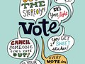 Poster design for AIGA's Get Out the Vote campaign. Poster was distributed nationwide and shown in conjunction with the Democrat
