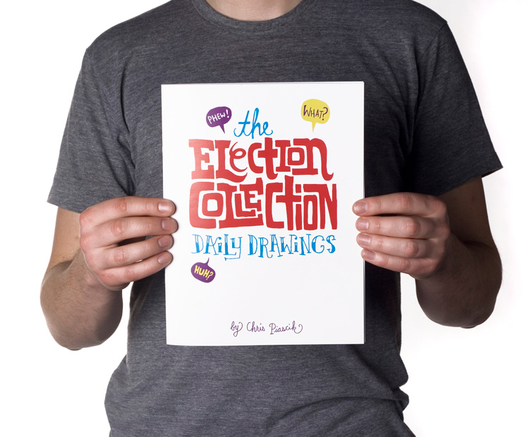 Collection of daily drawings based on the 2008 election. To see more go to [ http://magcloud.com/browse/Issue/6186 ]