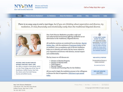 NYDM.com Home Page • Design/Developer: Photoshop, HTML, CSS, Javascript • 2010