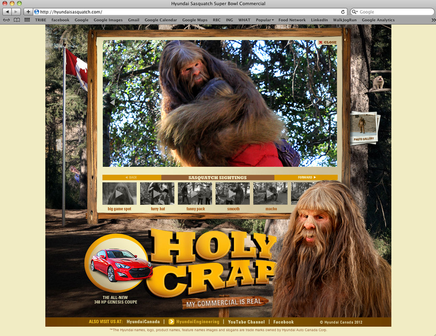 Hyundai Sasquatch landing page
