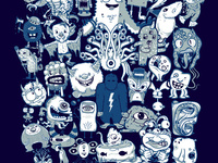 Final Art for Monster Collab @ Teefury.com May 28th, 2009 (over 35 artists!!!)