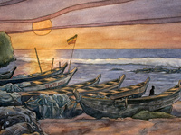 Nungua: Fishing Village - watercolor, 2005