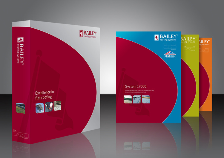 Ring binder design & brochure set | Bailey, roofing systems