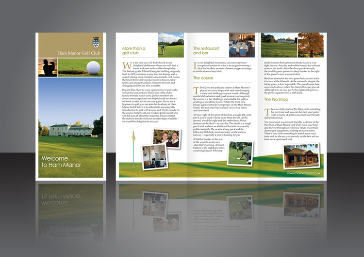 Promotional leaflet design | Ham Manor Golf Course, West Sussex