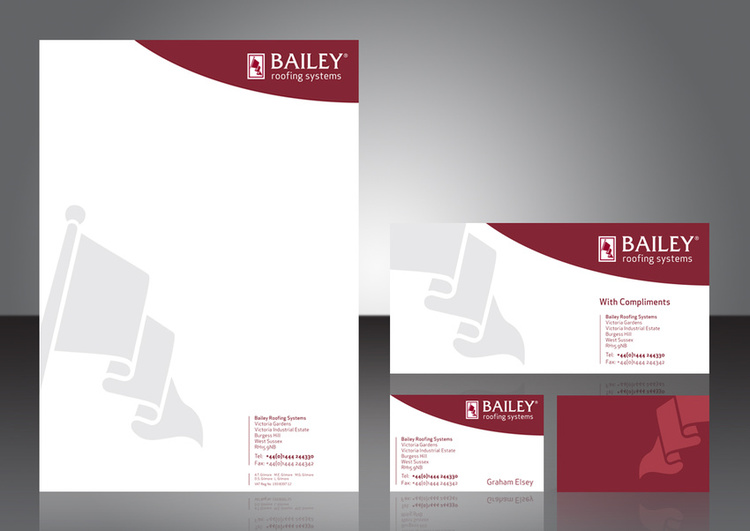 Stationery design | Bailey, roofing systems