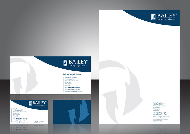 Stationery design | Bailey, pump systems