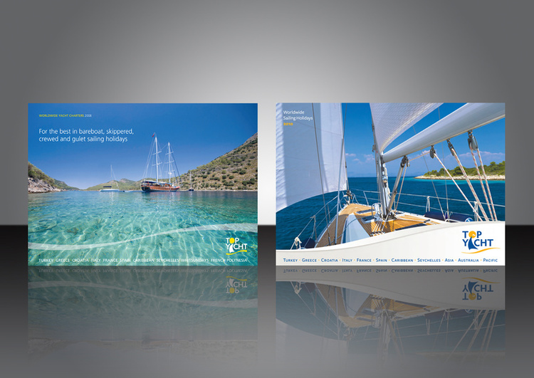 Landscape format brochure design | Top Yacht, worldwide sailing holidays