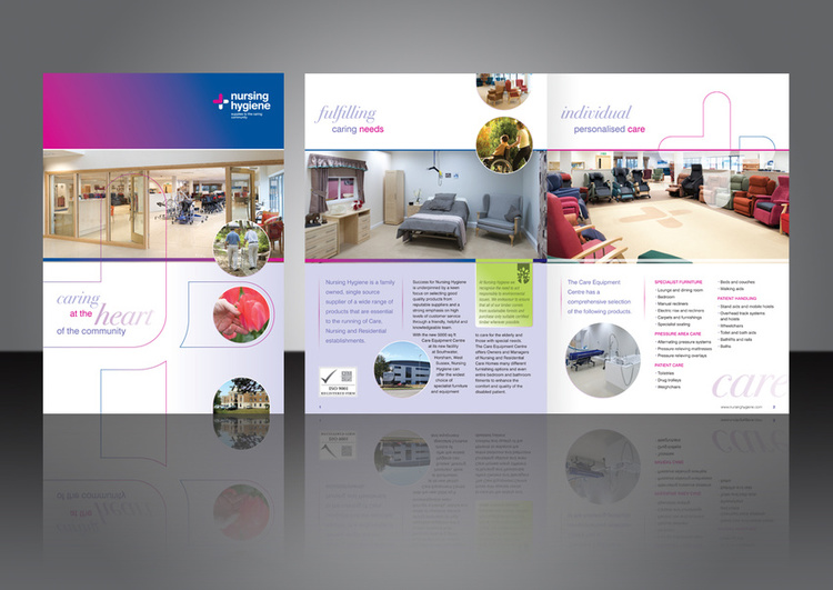 Company brochure design | Nursing Hygiene, specialist care products