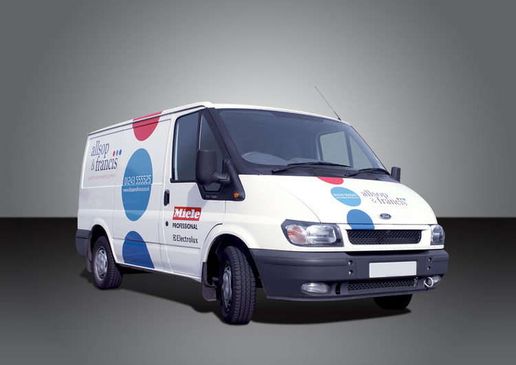 Vehicle livery | Allsop & Francis, laundry & dishwasher equipment