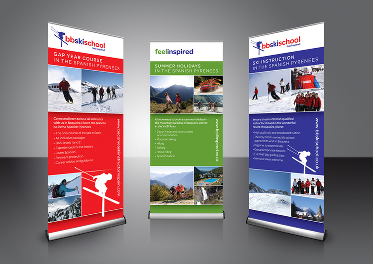 Rollup banner design | Ski Inspired, ski, snowboard & activity holidays