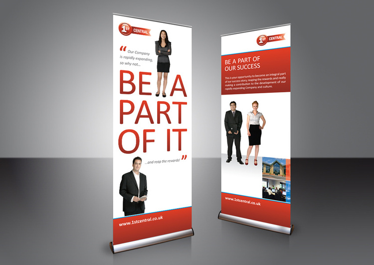 Rollup banner stands | 1st Central, motor insurance