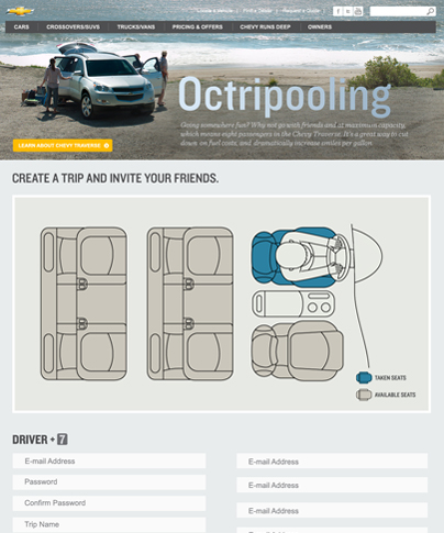 A utility page on chevy.com helping people understand and utilize the maximum cargo capacity of the Chevy Traverse.