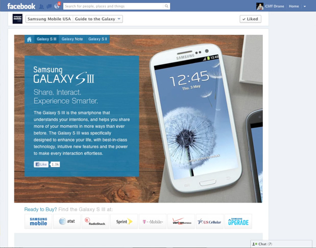 Facebook is used as the "dot com" to showcase and sell devices. http://goo.gl/H09Sy