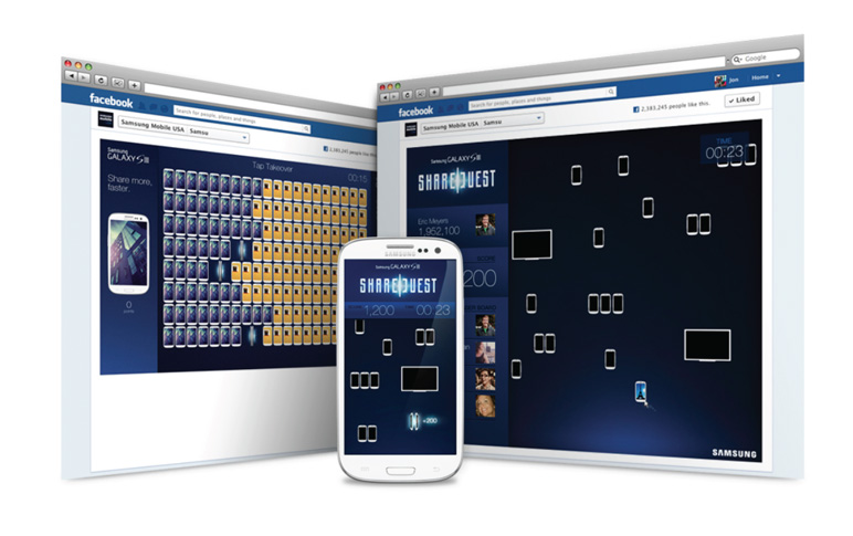 Facebook Galaxy arcade "Gamified" the sharing features of the device.