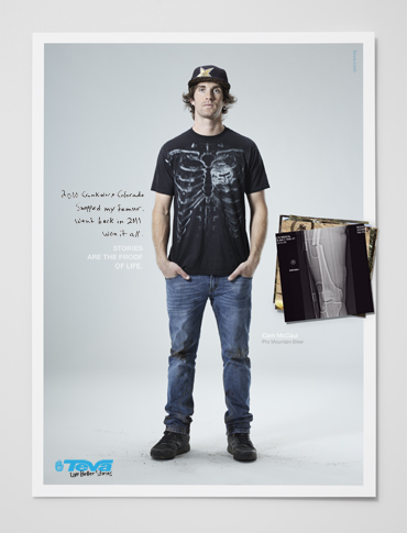 Copy: 2010 Crankworx Colorado. Snapped my femur. Went back in 2011. Won it all. Cam McCaul, Pro Mountain Biker
