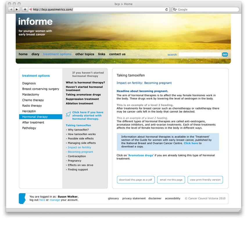 Informe. Art direction and interaction design.