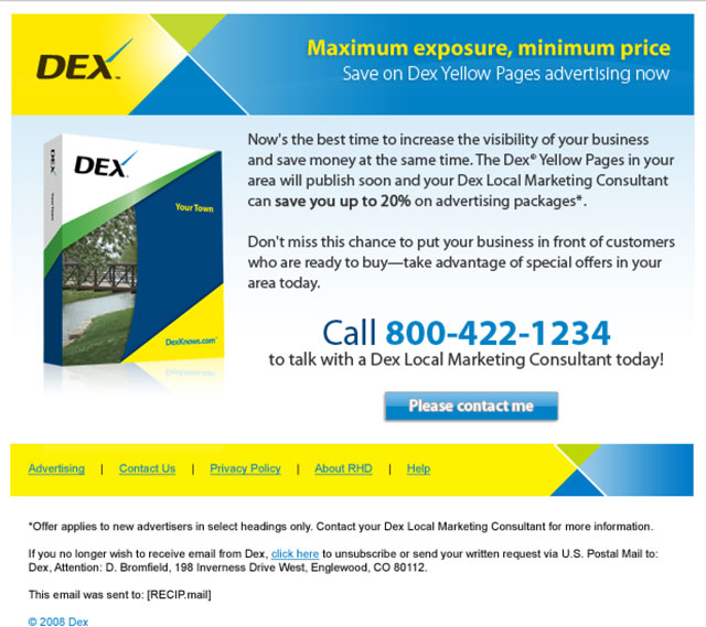 Dex Media New Connect Email