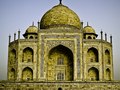 Self-portrait at the Taj Mahal before the monkeys attacked. Agra, India.