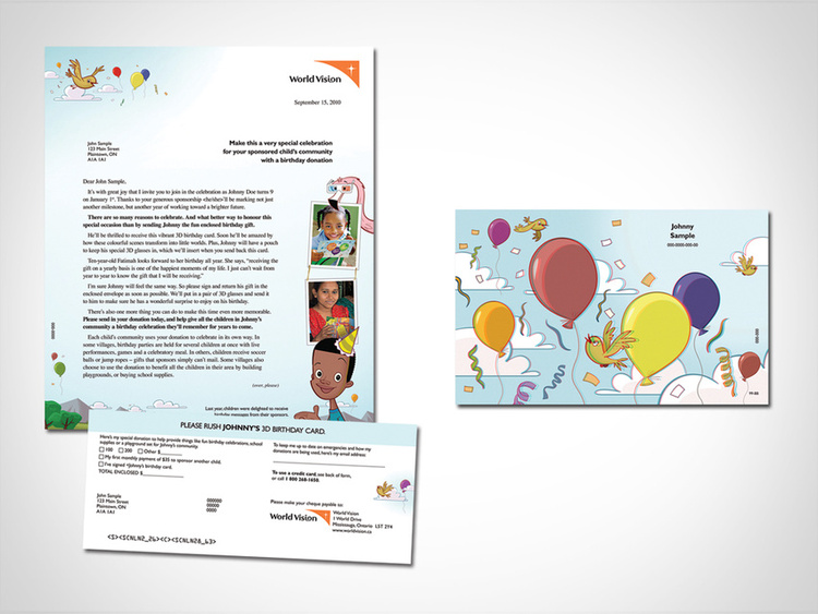 Birthday Direct Mail – Letter and 3D Card.