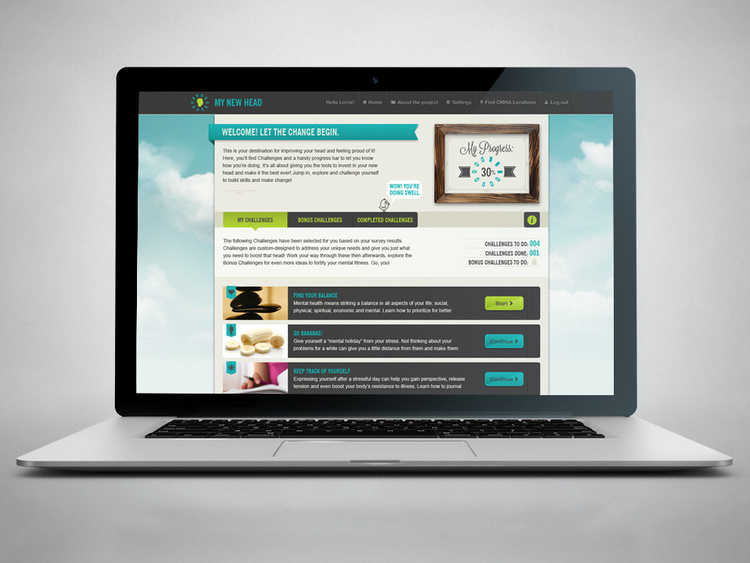 ...then, using a light gamification approach, the site serves up content that will help you improve your mental fitness...