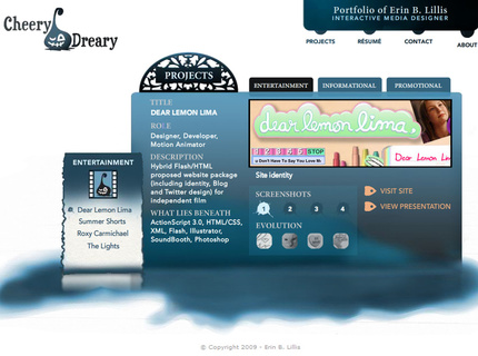 CheeryDreary.com, my interactive portfolio