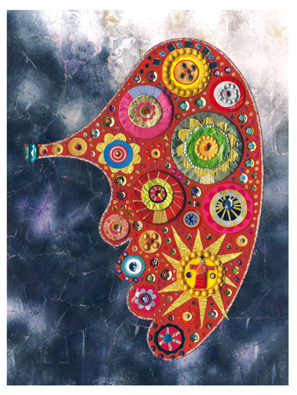 Title: Happy Red Wing, Artist: Eleanor Reilly, Medium: Multimedia collage, PRICE €750