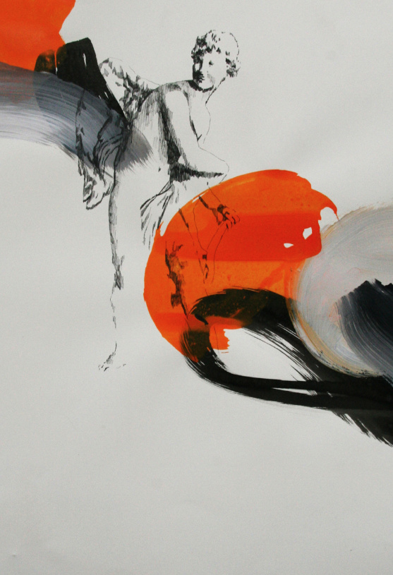 Title: Cupid, Artist: Tinka Bechert, Medium: Mixed media on paper, PRICE €1750