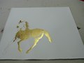 Title: Surely God Has A Golden Horsey, Artist: Olga Tiernan, Medium: Gold foil print on summerset paper, PRICE €350 (SOLD)