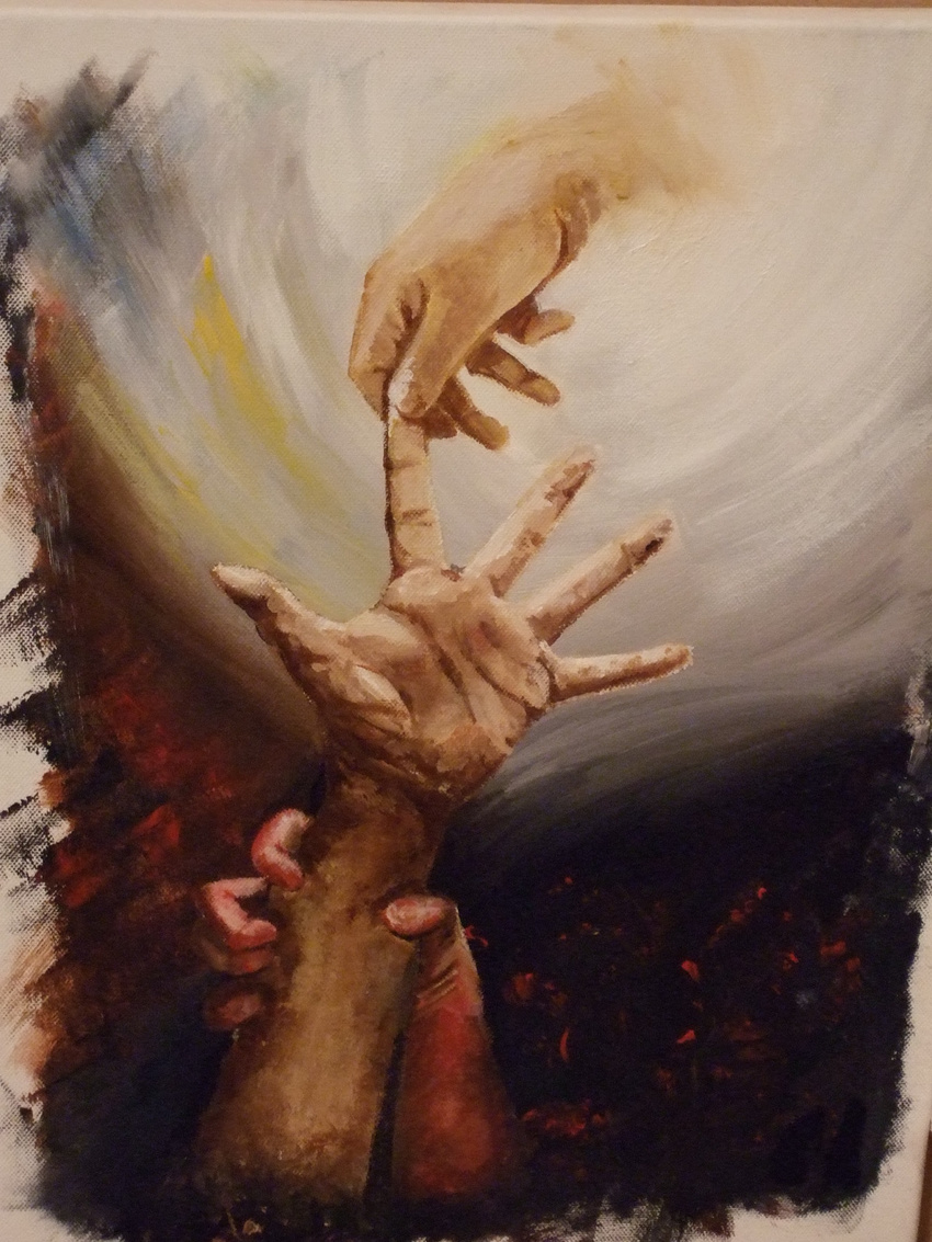 Title: The Good Thief, Artist: Sheng Oon, Medium: Acrylic on canvas