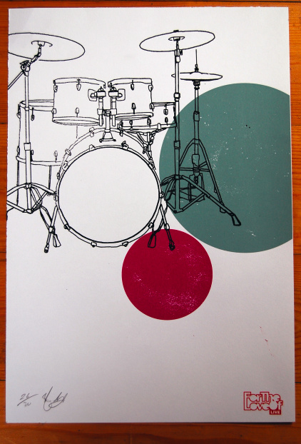 FTLO LIVE Ltd Ed screenprint signed by artist, Title: Beats and Pieces, Artist: Shane O Driscoll, PRICE: €25 (Edition of 30)