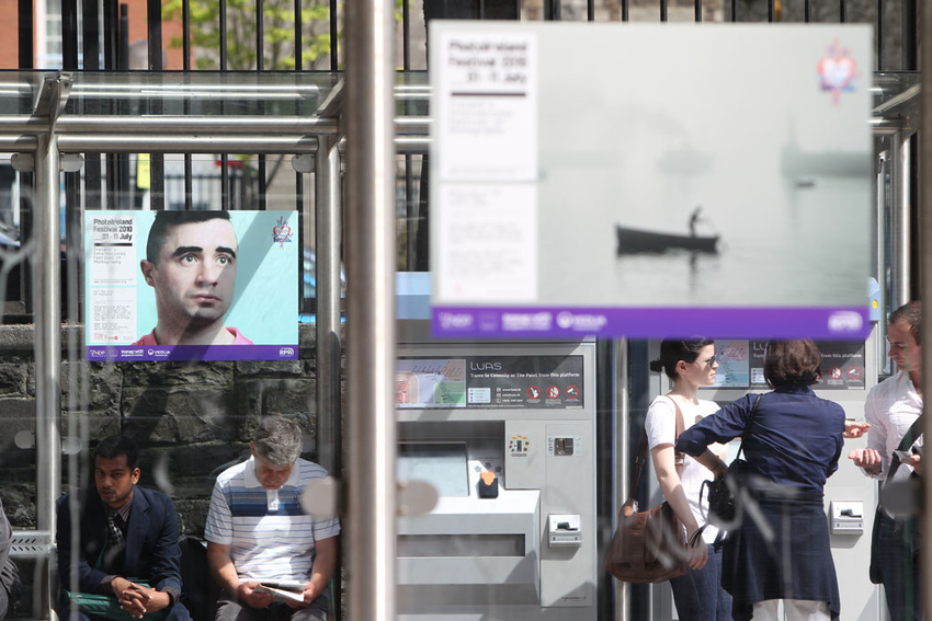 "FTLO Exposure" poster at the Smithfiled Luas stop