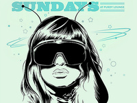 Flyers for Purdy Lounge's Chocolate Sundays on Miami Beach.