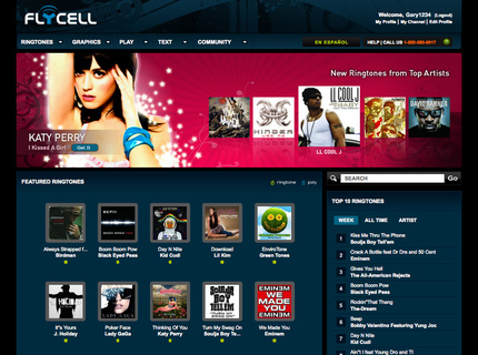 Flycell Homepage - Logged In