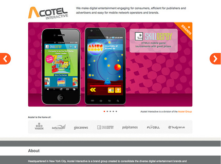 Acotel Interactive Corporate One Page Web Site