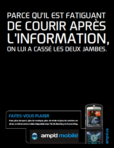 CAmpagne pour Amp'd, fournisseur de contenu pour téléphones.