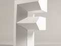 3-D letters built for a window display celebrating 100 years of Futurism & typography.