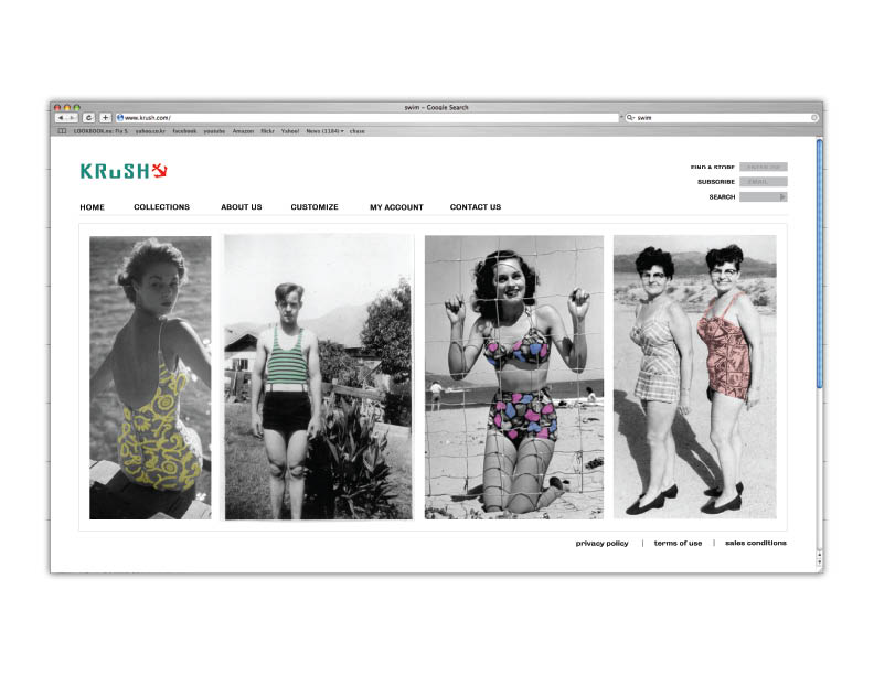 home page for vintage swimwear