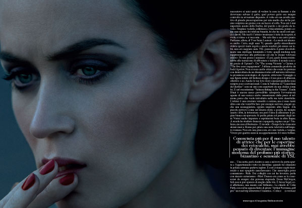 Emily Blunt for Vogue Italia. Art direction by Hoffman Creative