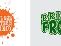 1 color logo for NYC based comedy show. 1 color logo for online promotional printing company. Easy to read and fun.