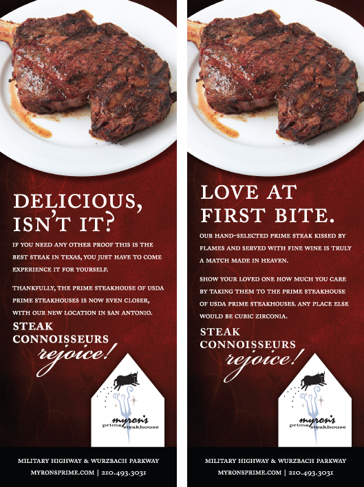 My role: copywriting. Client wanted ad with owner and empty interior shots. Advised this approach instead.