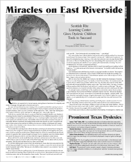 Feature article on program for dyslexic children. Of all my features, this received the most positive feedback and "thank yous."