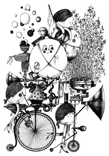 Untitled China Ink Series created for an exhibition in Luxembourg. Merijn Hos, 2008.