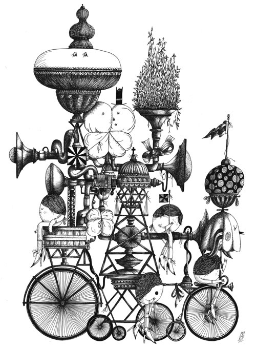 Untitled China Ink Series created for an exhibition in Luxembourg. Merijn Hos, 2008.
