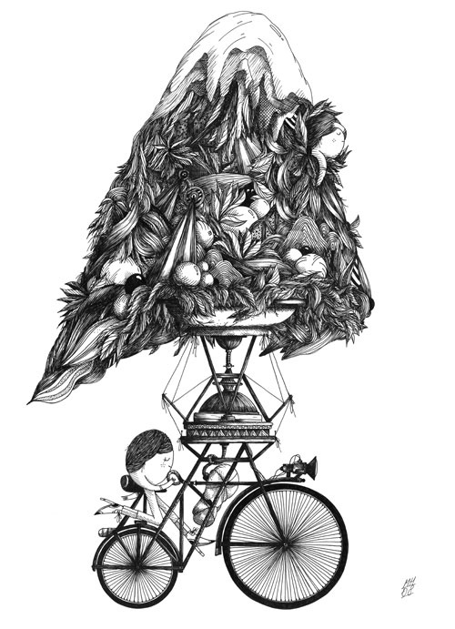 Untitled China Ink Series created for an exhibition in Luxembourg. Merijn Hos, 2008.