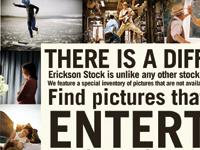Erickson Stock print advertisement (placement in Communication Arts, Print and Creative Review)