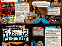 Operation Dagsverke 2009. Illustrated 18 page folder for the biggest youth charity project in Sweden.