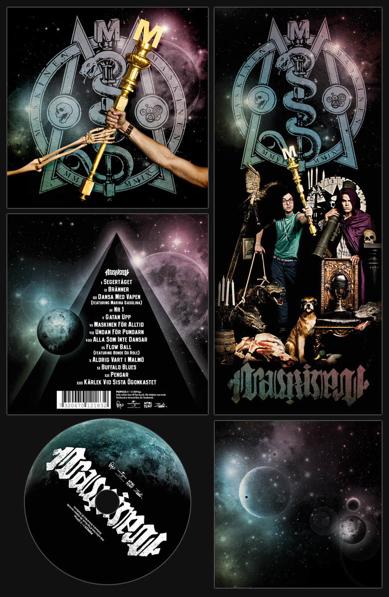 Maskinen, the new swedish hype. Artwork Inspired by anything from anything from Illuminati to He-Man.