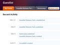 The Guestlist dashboard shows an overview of the recent activity in your account and a list of your events