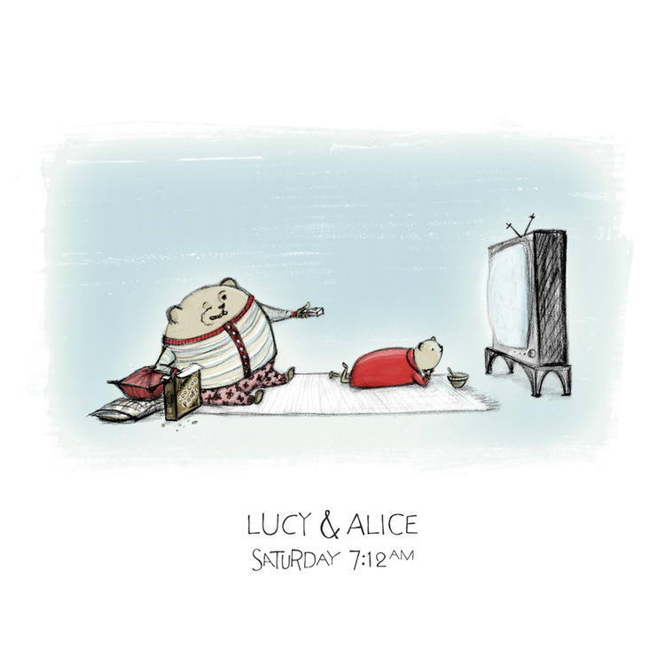 ANIMALS: Lucy and Alice Saturday morning cartooning